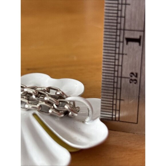 Brighton Corsage Daisy Flower Necklace Silver Tone Double Chain Extender 17-19" - Picture 7 of 12